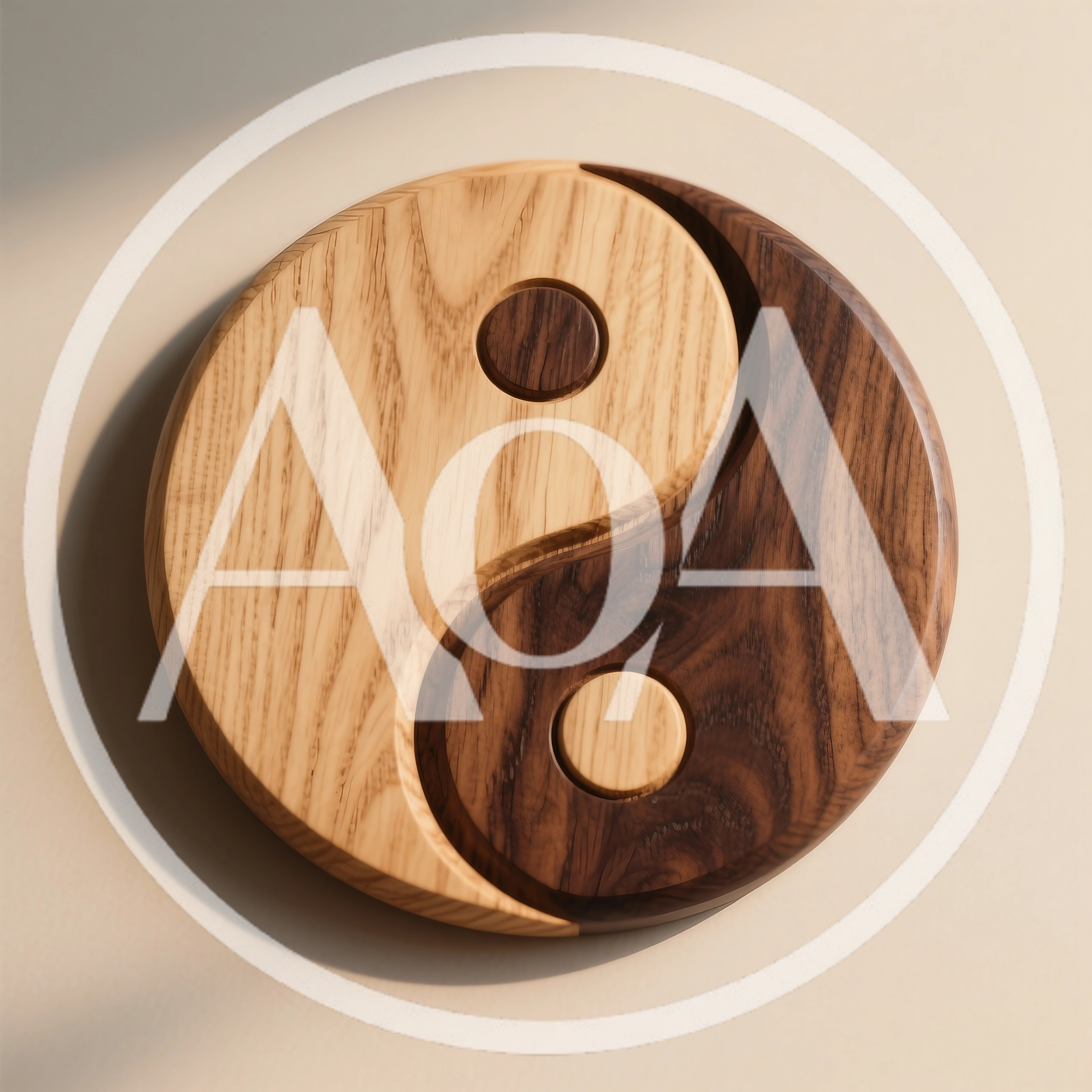 Wooden Yin Yang Symbol Decorative Wall Art