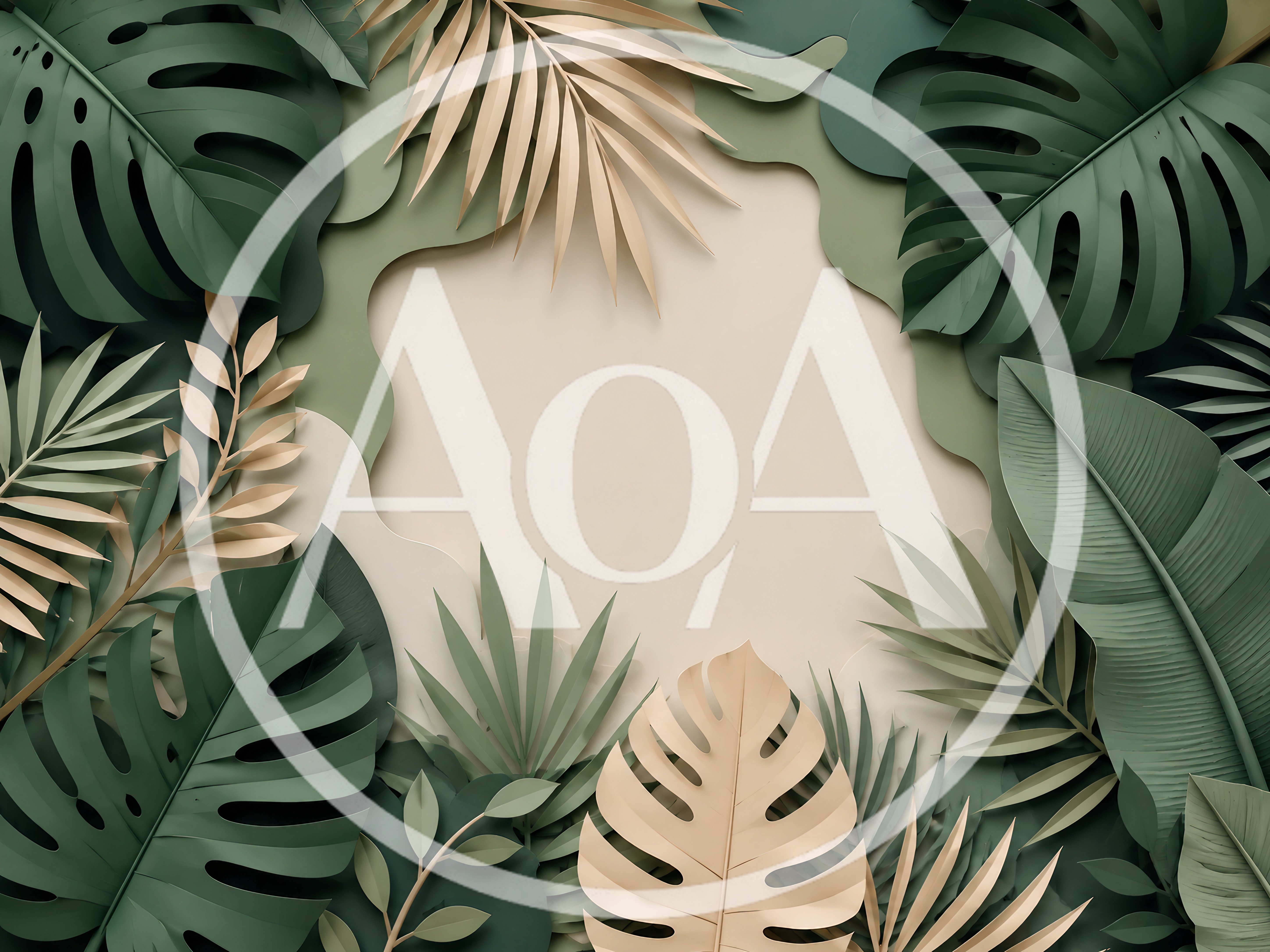 Paper Cutout Tropical Leaves Background