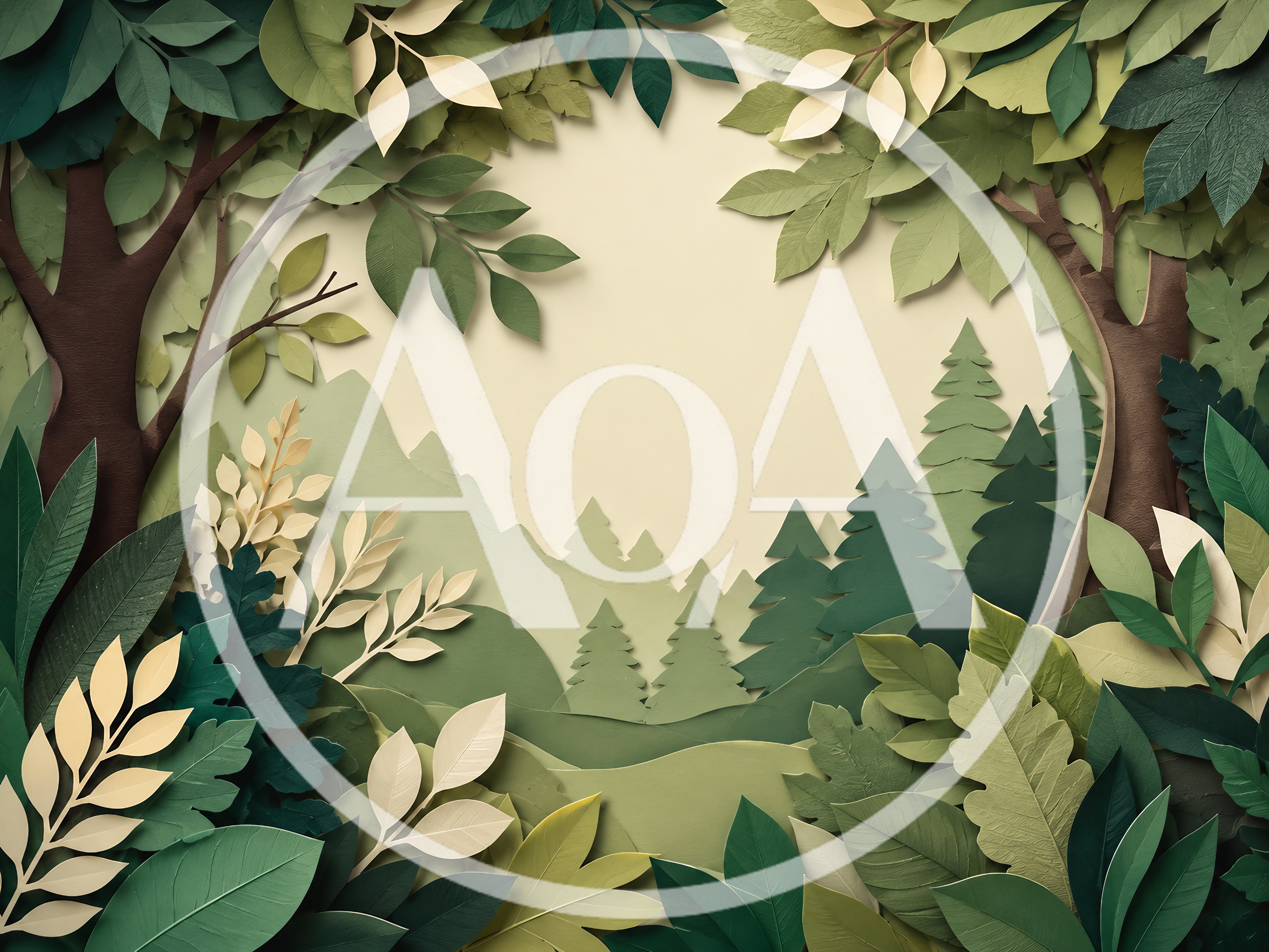 Paper Cutout Forest Landscape With Trees And Foliage
