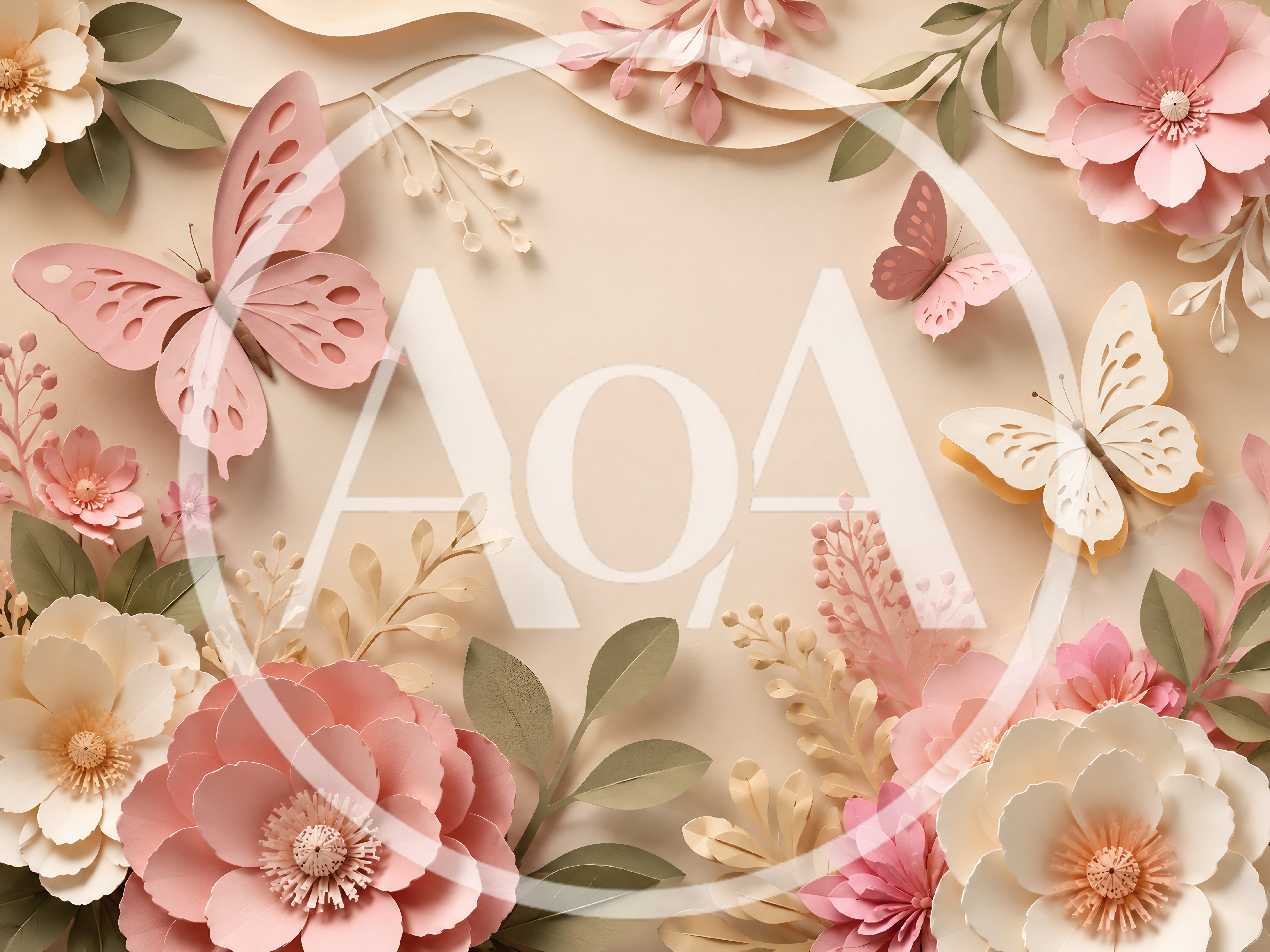 Paper Craft Floral Arrangement With Butterflies