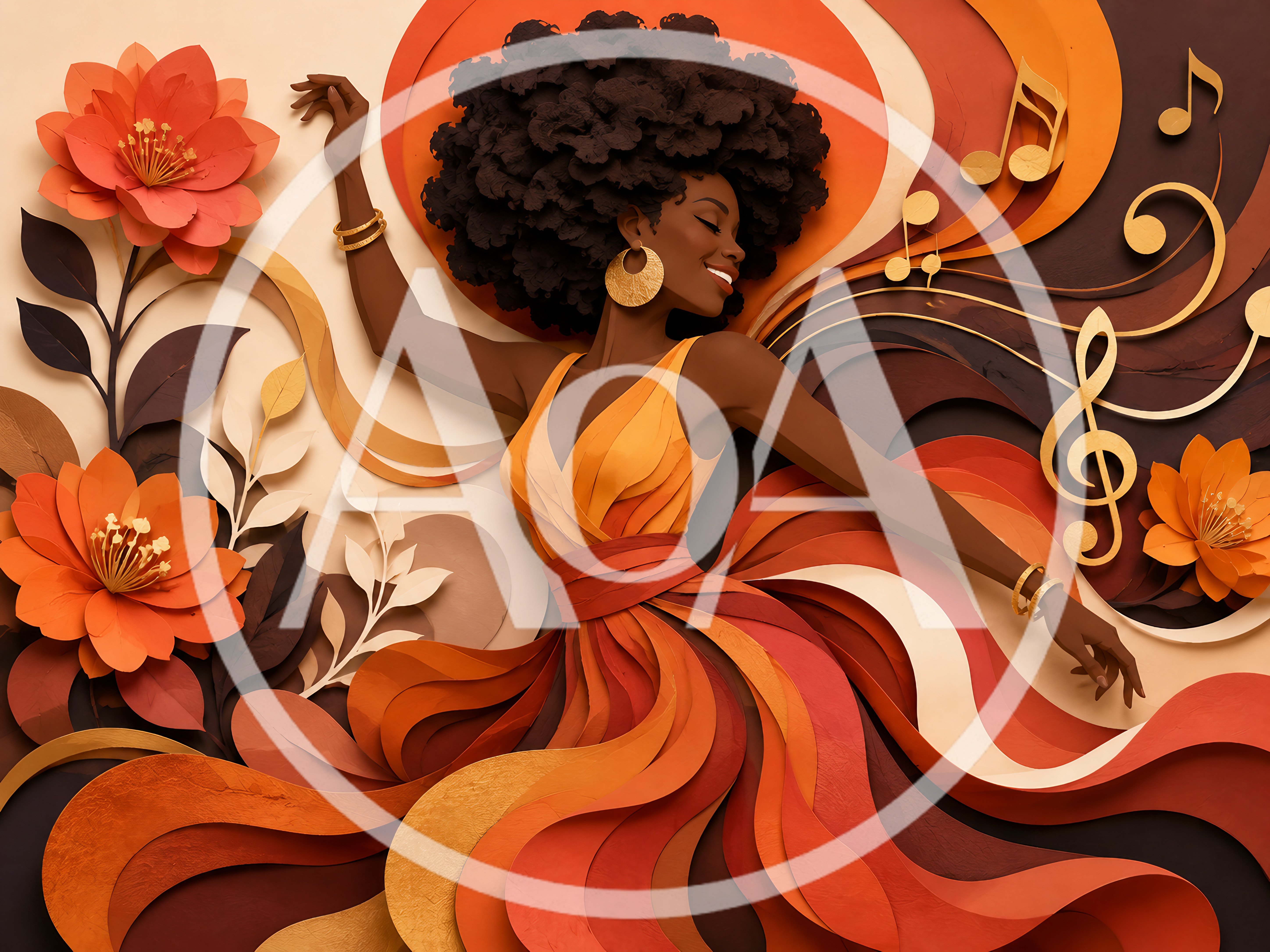 Paper Cutout Illustration Of A Dancing Woman