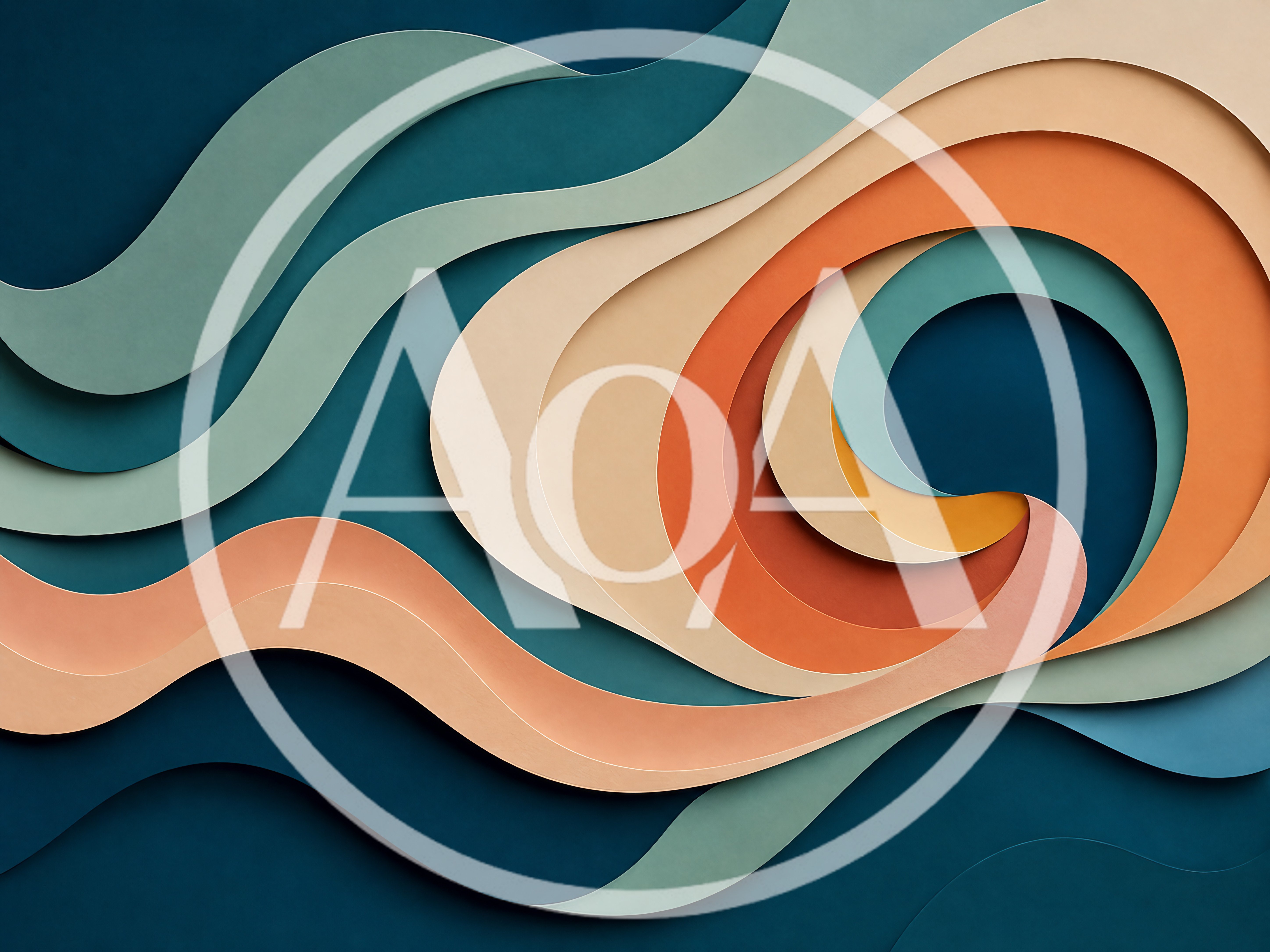 Abstract Paper Cutout Layers With Wavy Organic Shapes