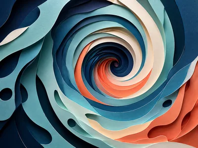 Abstract Paper Cutout Spiral Background