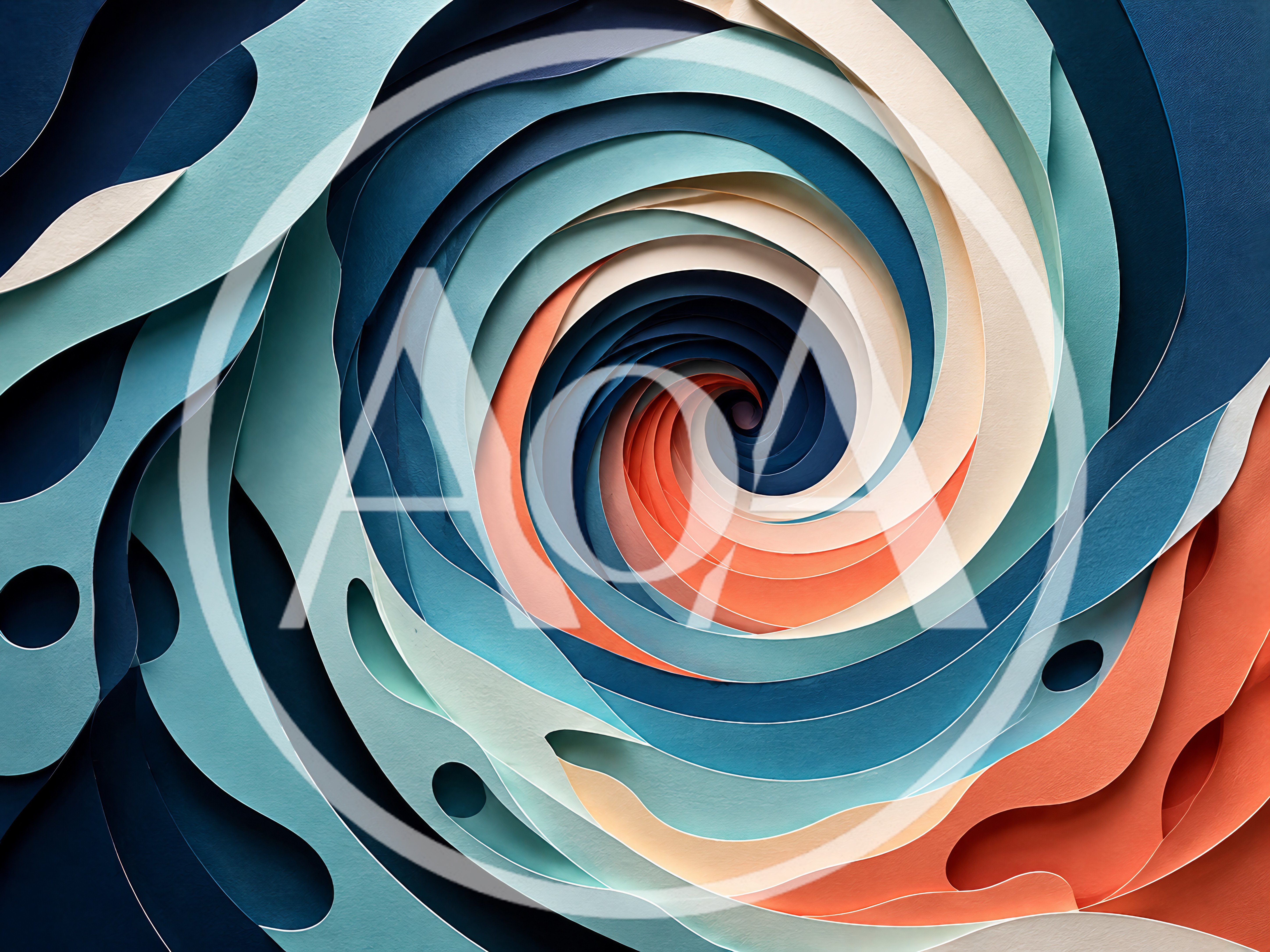 Abstract Paper Cutout Spiral Background