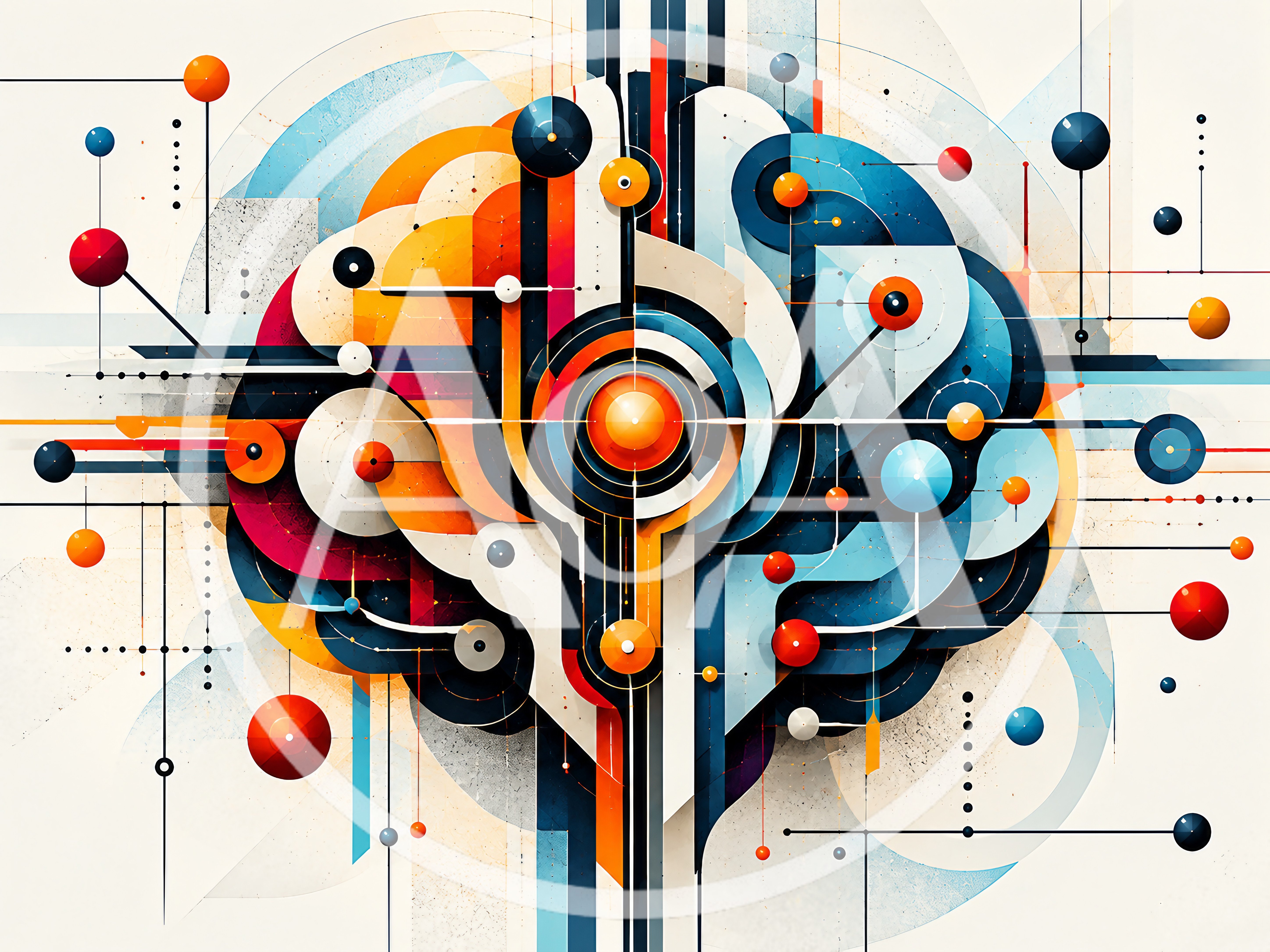 Abstract Digital Brain Network Illustration