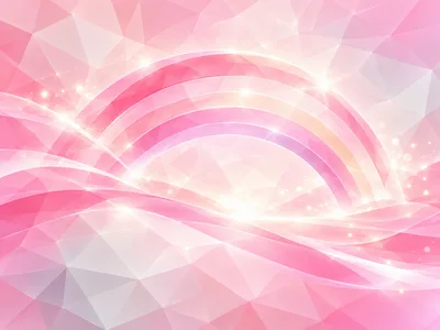 Abstract Pink Geometric Background With Glowing Light Waves