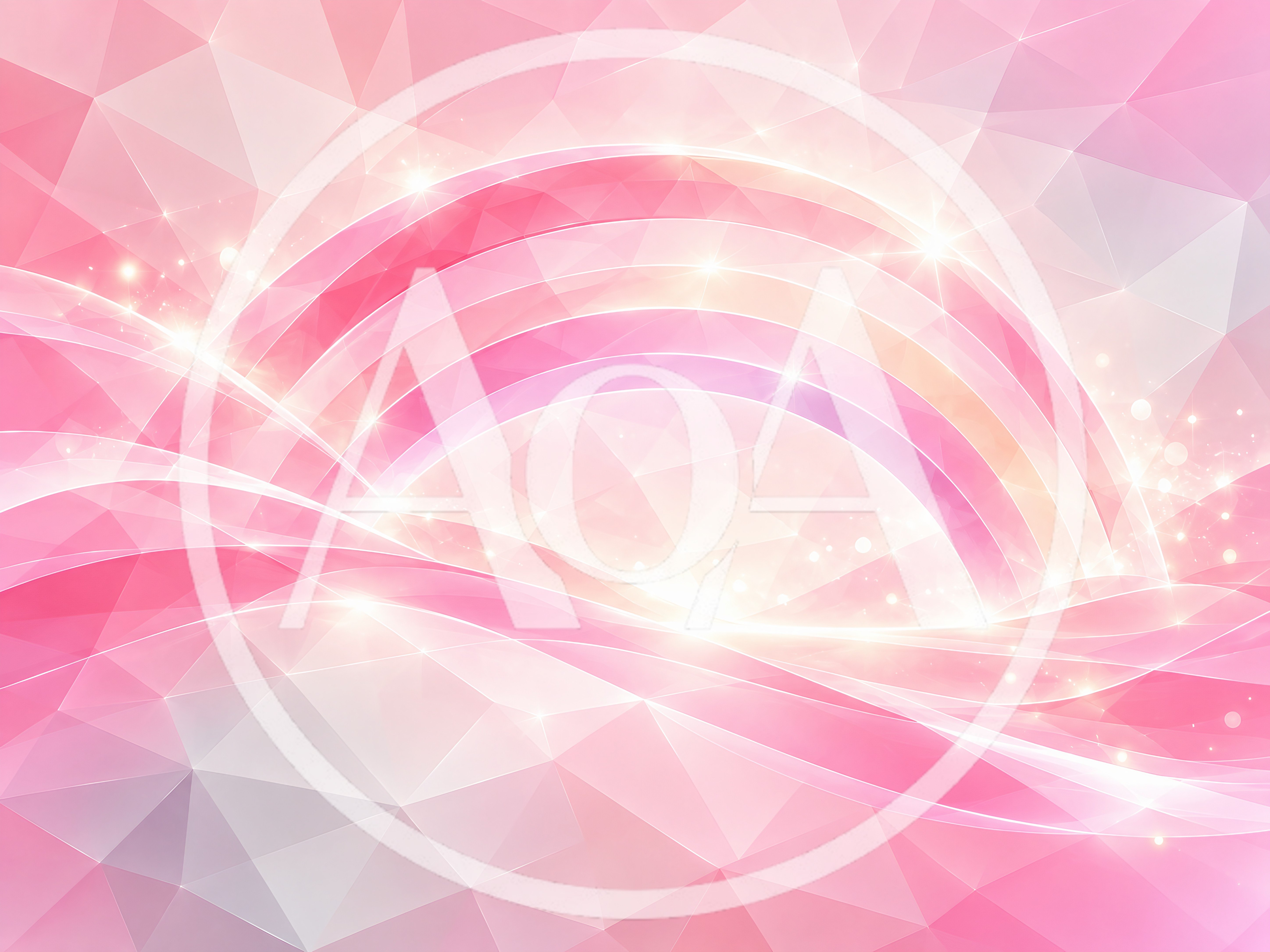 Abstract Pink Geometric Background With Glowing Light Waves