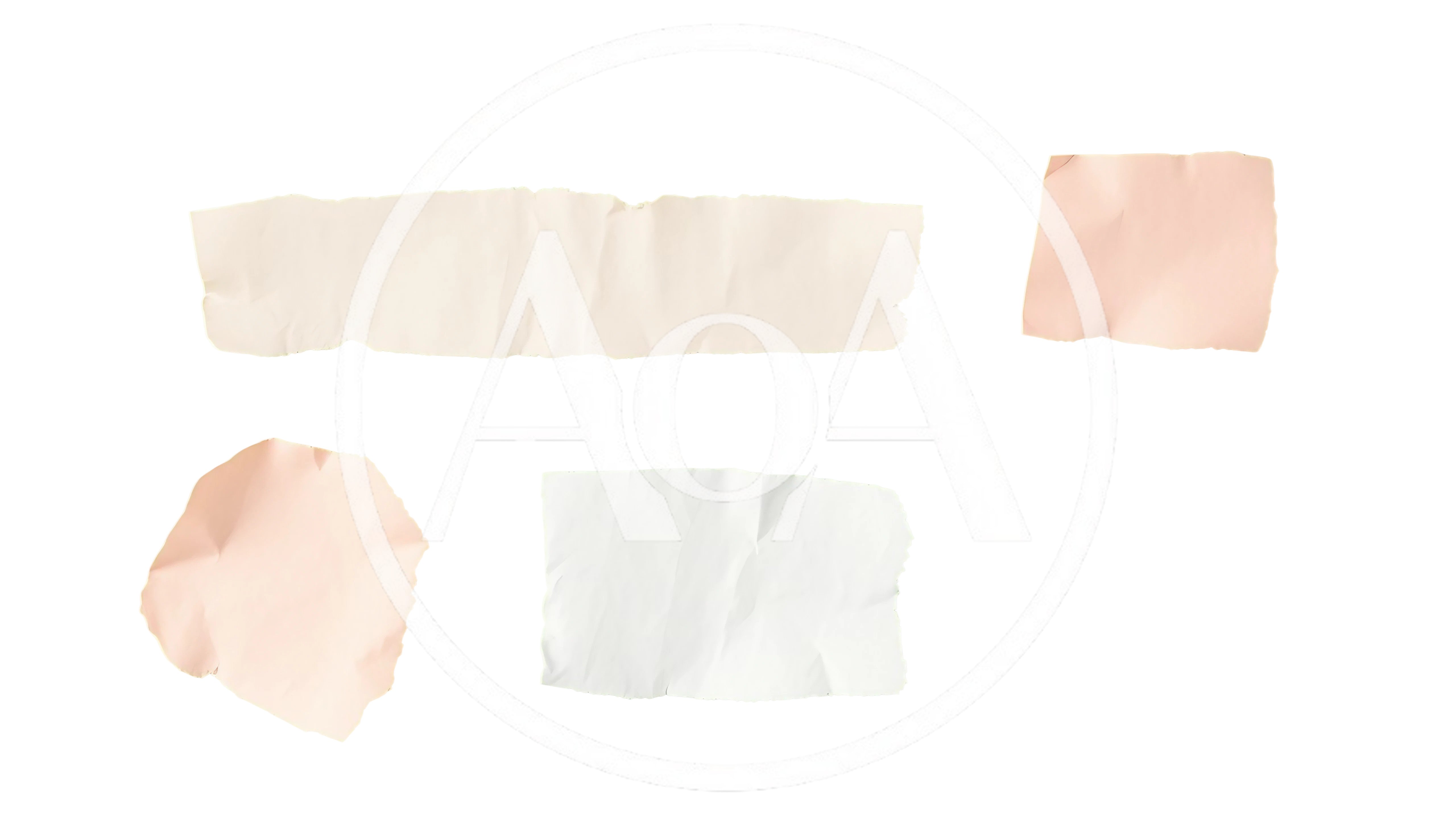 Four Torn Paper Scraps On White Background