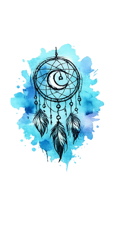 Watercolor Dreamcatcher Illustration With Crescent Moon