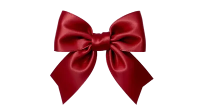 Red Satin Ribbon Bow Isolated On White Background