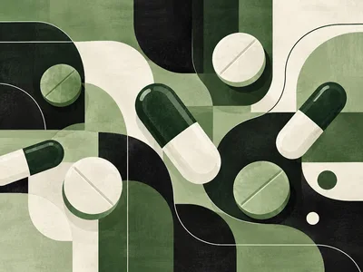 Abstract Geometric Illustration Of Medical Pills And Capsules