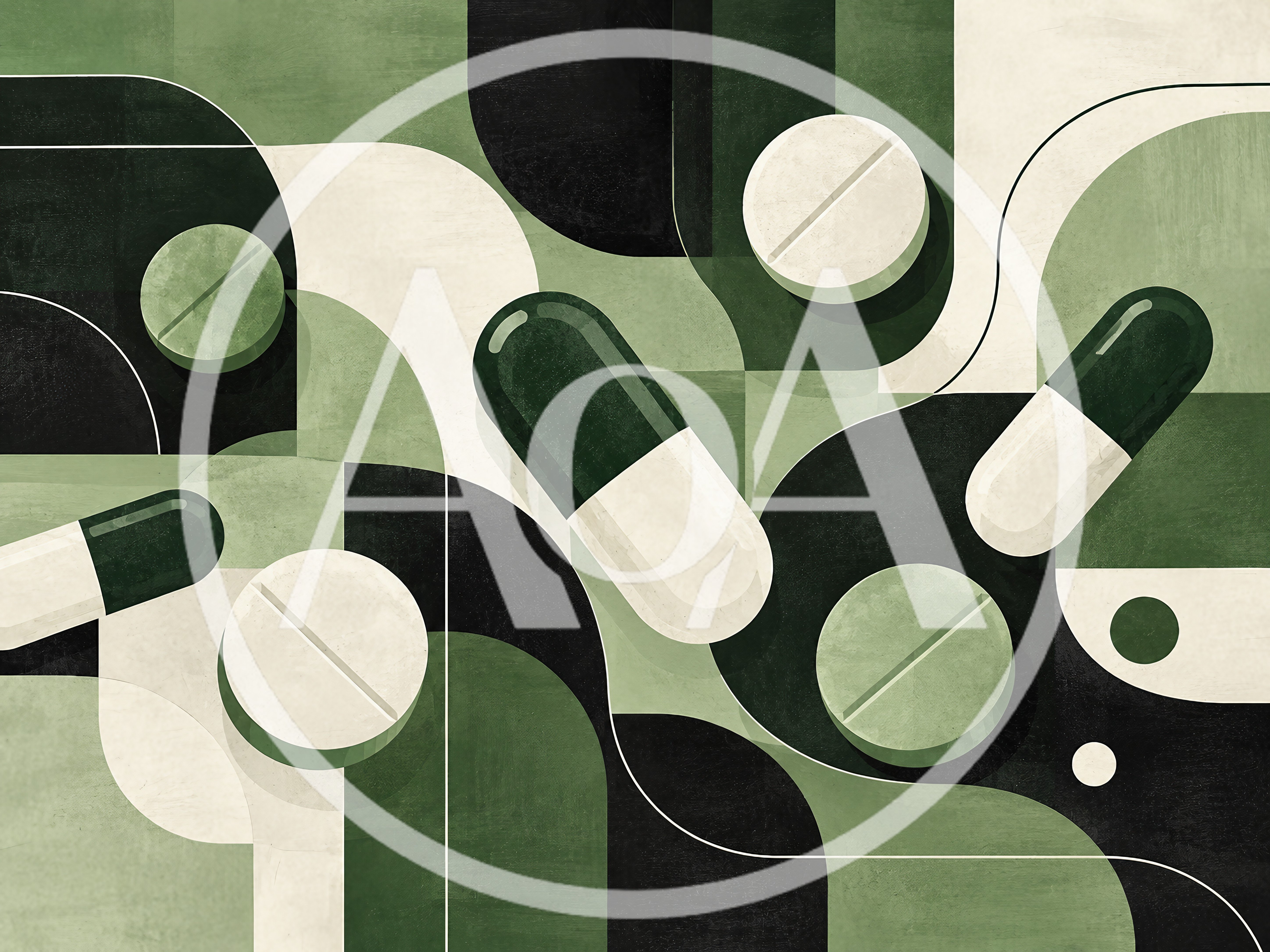 Abstract Geometric Illustration Of Medical Pills And Capsules