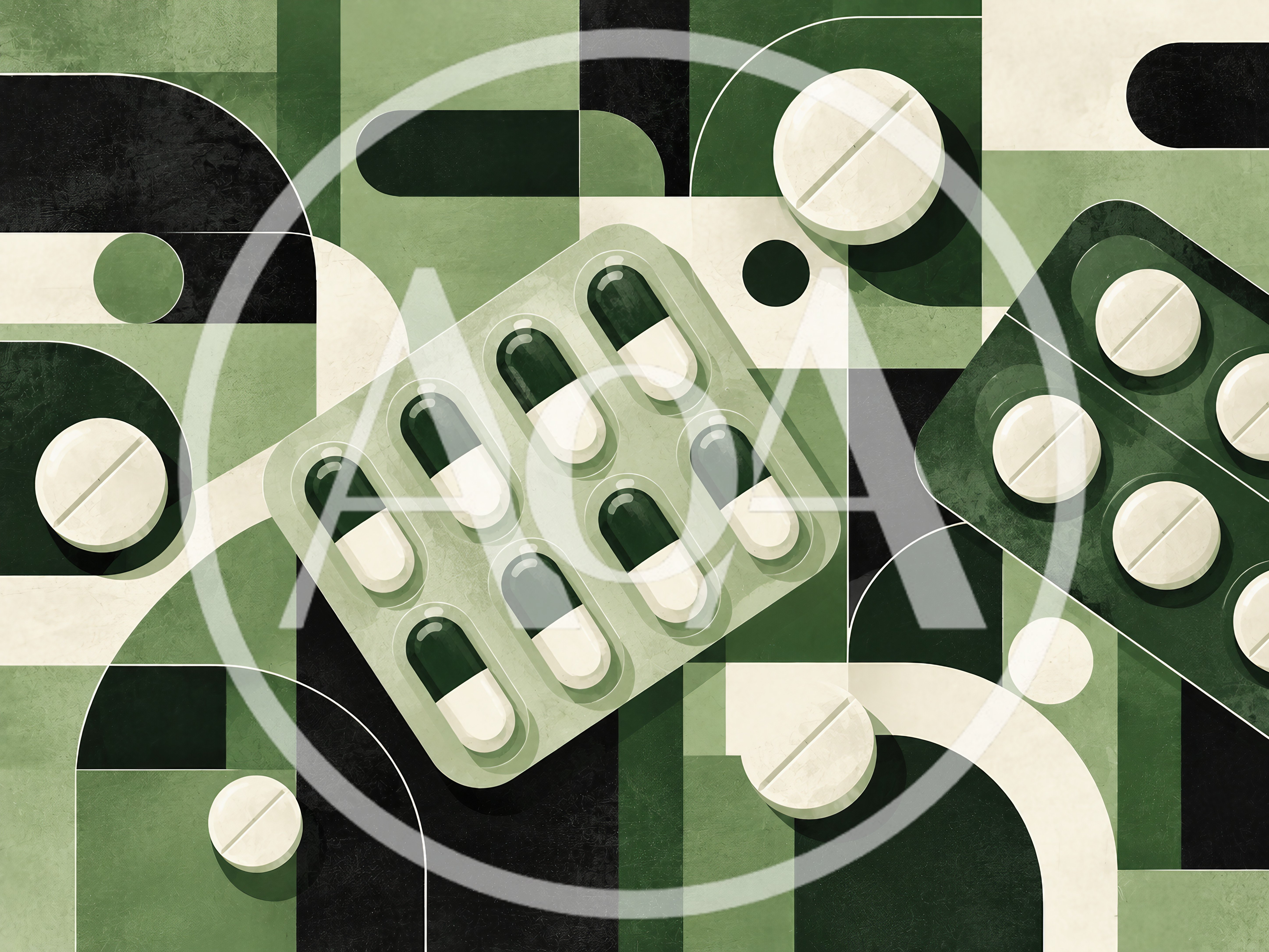 Abstract Pharmaceutical Concept With Pills And Capsule Blister Packs