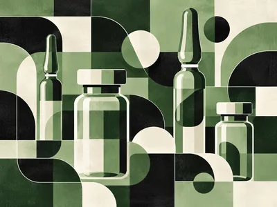 Abstract Geometric Illustration Of Medical Vials And Ampoules