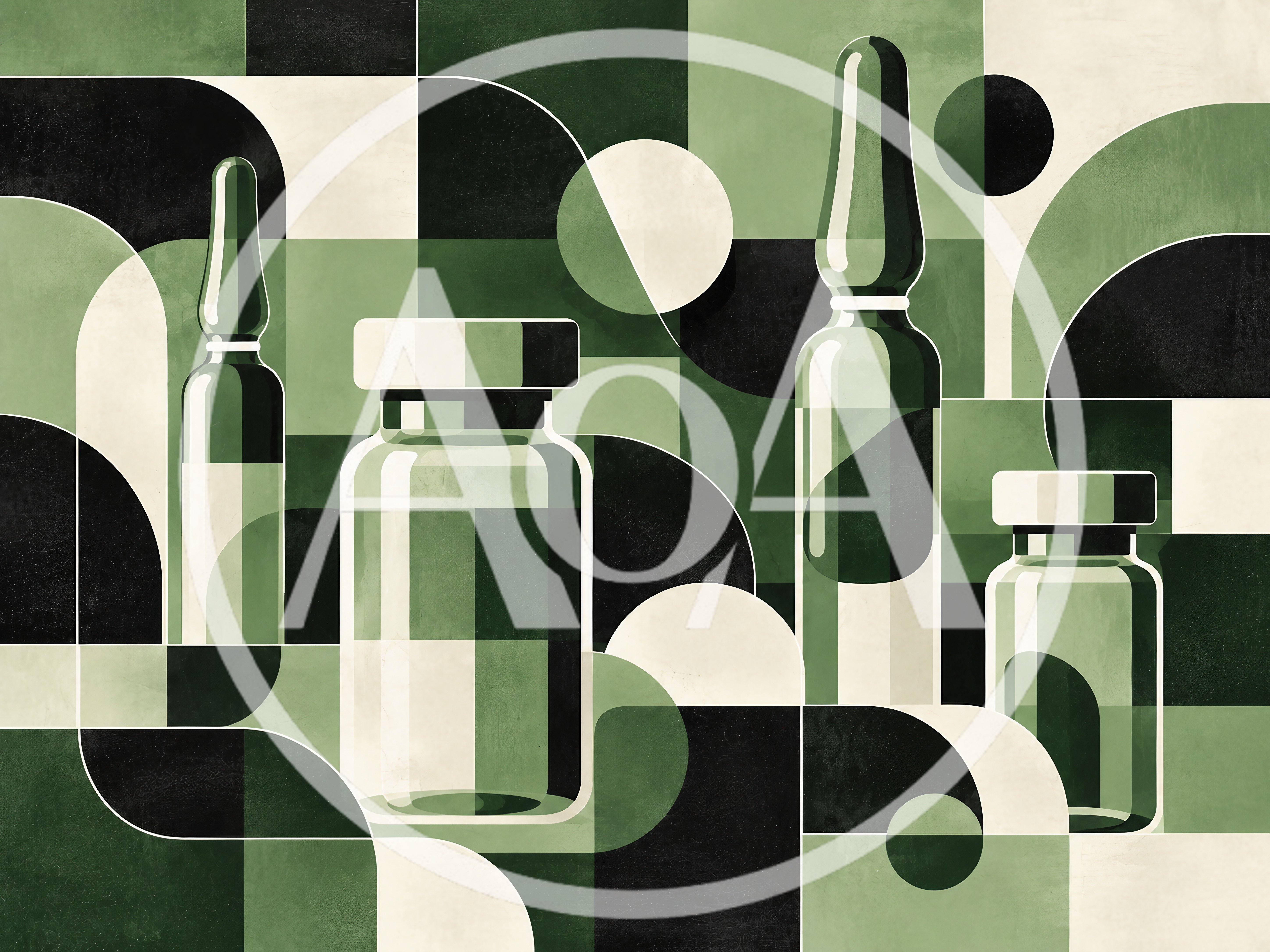 Abstract Geometric Illustration Of Medical Vials And Ampoules