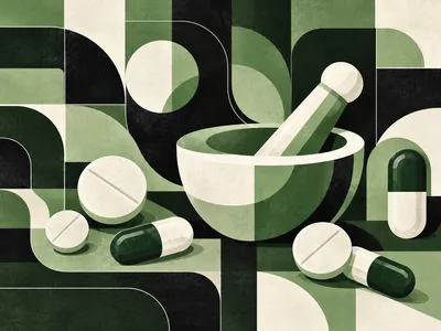 Abstract Geometric Illustration Of Pharmacy And Medication