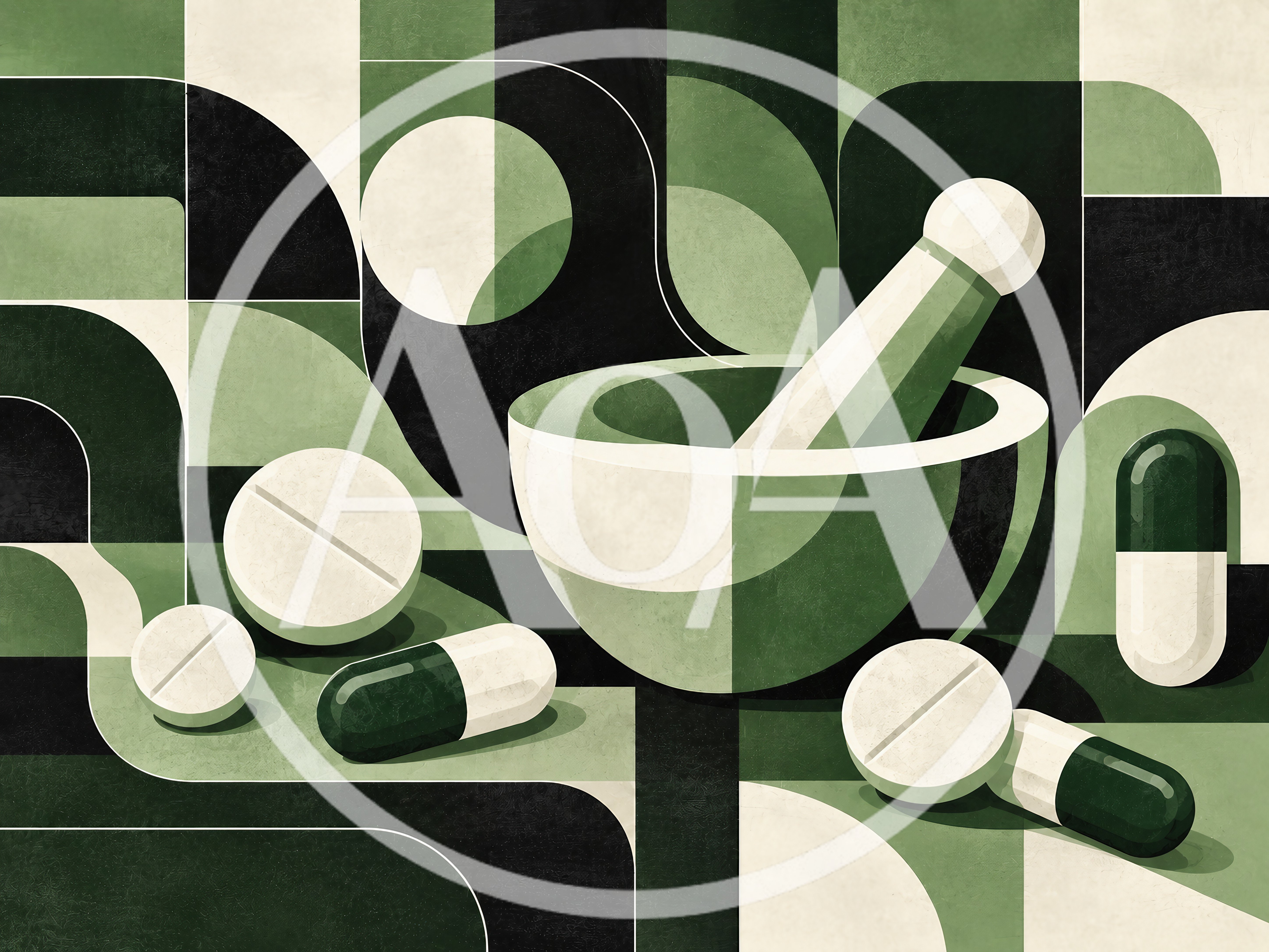 Abstract Geometric Illustration Of Pharmacy And Medication