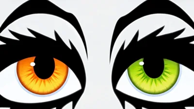 Animated Cartoon Eyes Changing Colors Rapidly