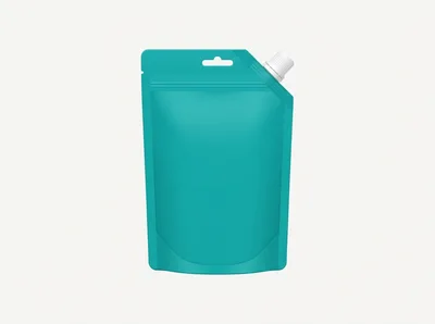 Teal Spout Pouch Packaging Mockup