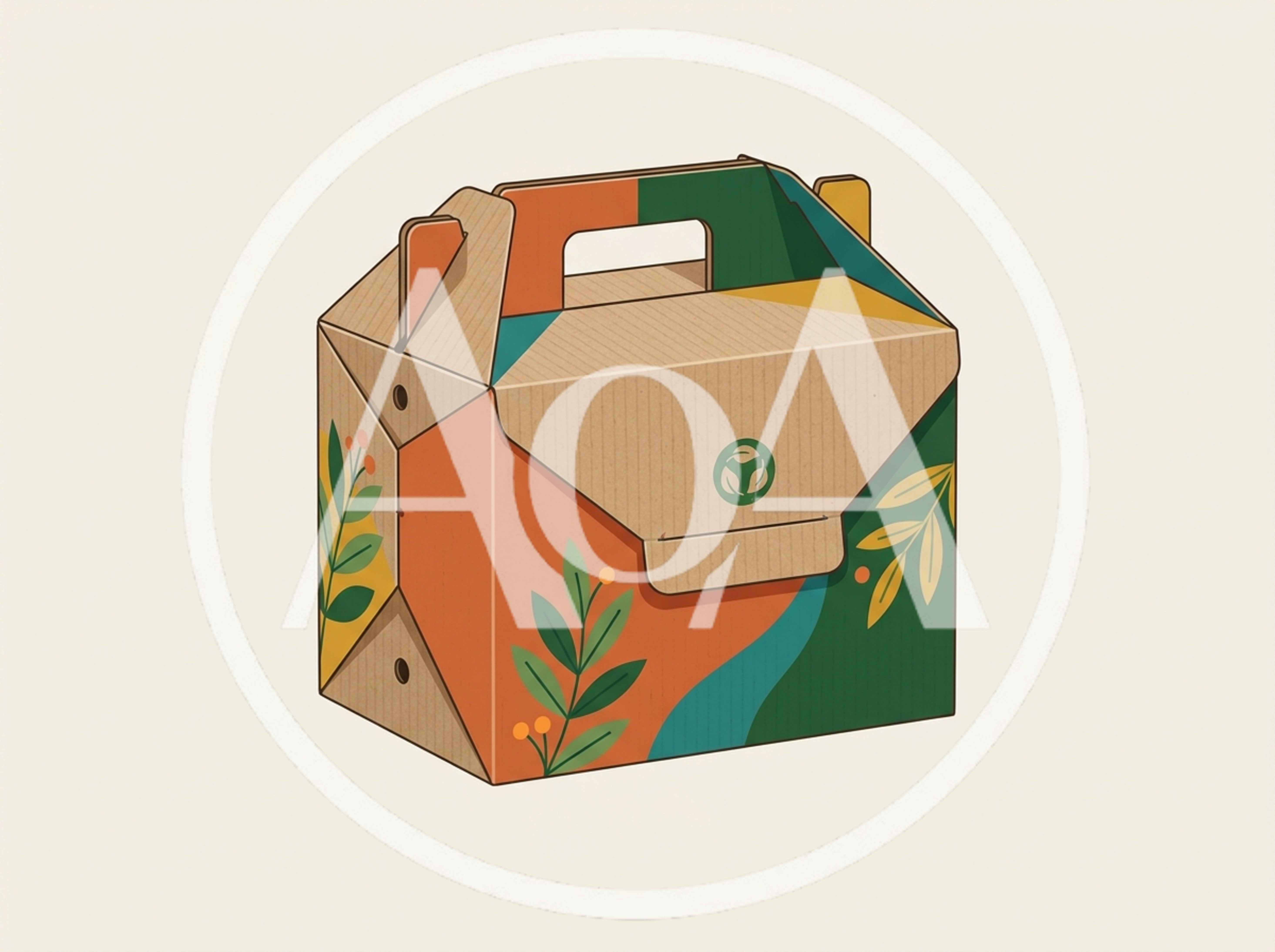 Eco Friendly Cardboard Takeout Box Illustration