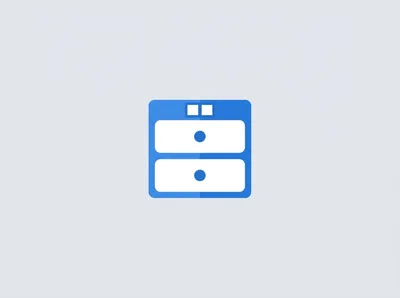 Minimalist Blue Filing Cabinet Icon Graphic