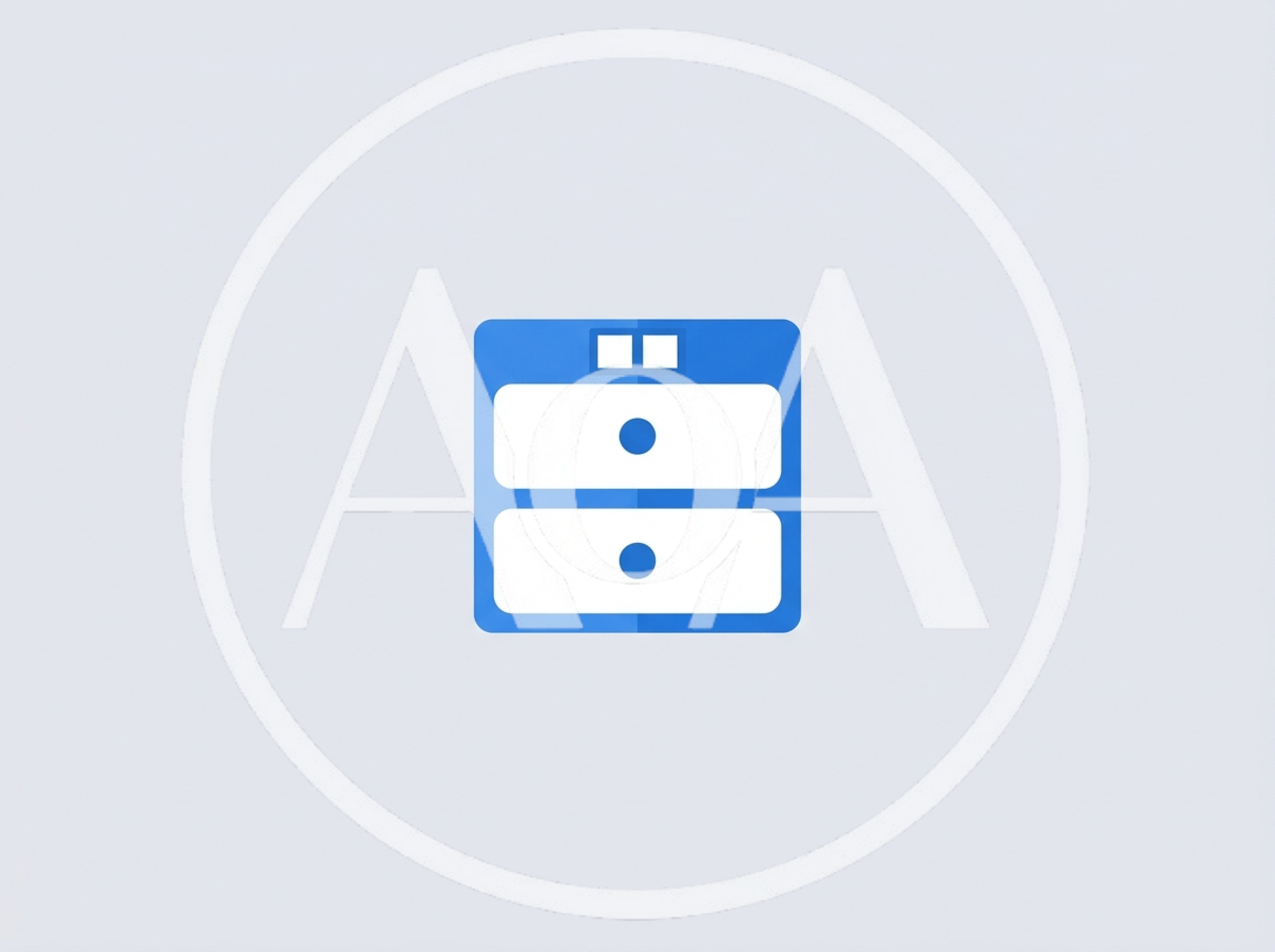 Minimalist Blue Filing Cabinet Icon Graphic