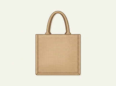 Minimalist Jute Tote Bag Illustration