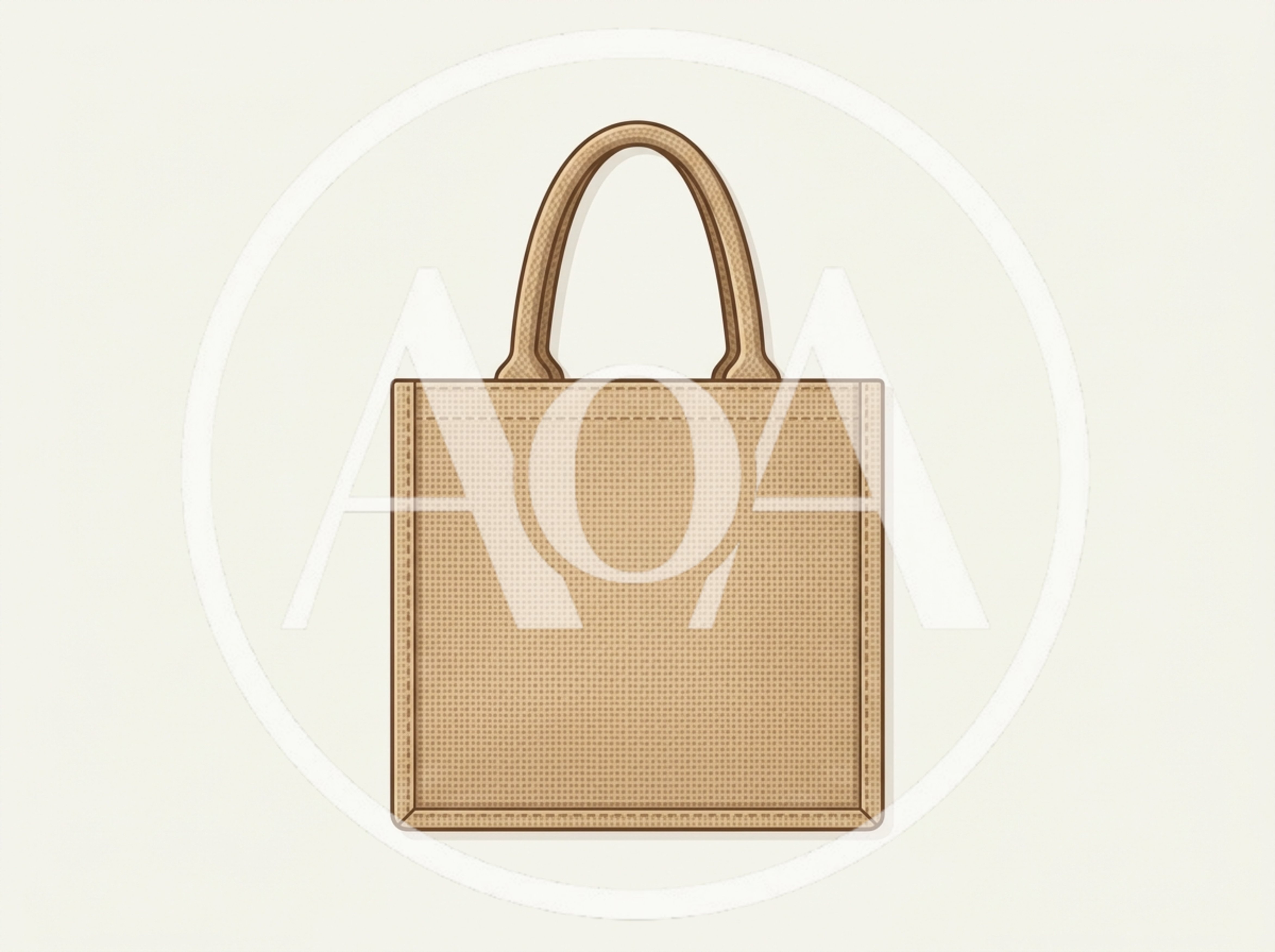 Minimalist Jute Tote Bag Illustration
