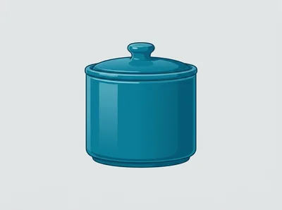Blue Ceramic Kitchen Canister With Lid