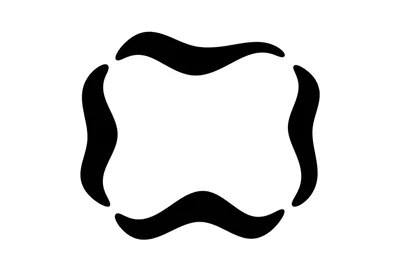 Abstract Black Wavy Shapes Arranged In A Square Frame