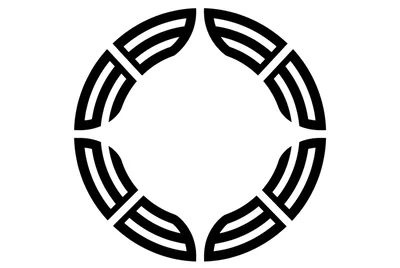 Minimalist Circular Geometric Symbol On White Background