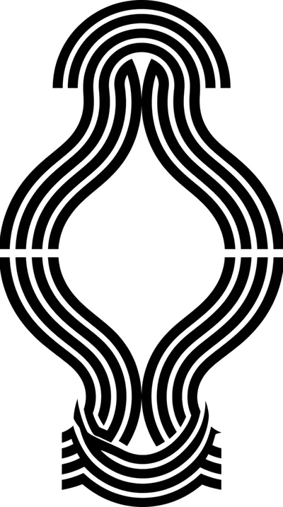 Abstract Symmetrical Geometric Line Art Design