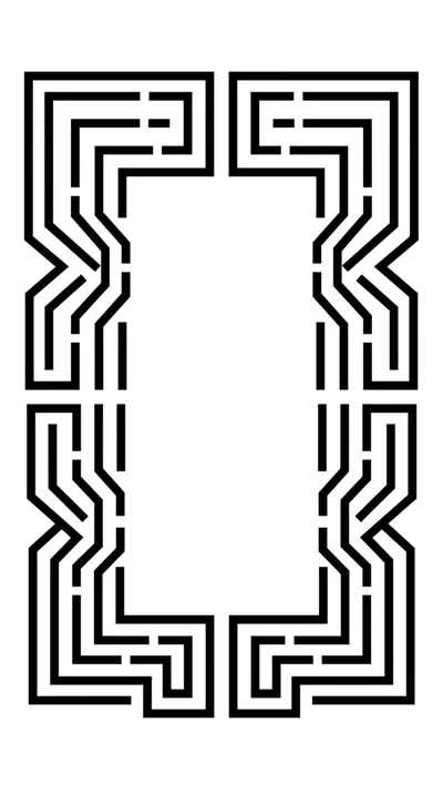 Symmetrical Geometric Maze Pattern Design