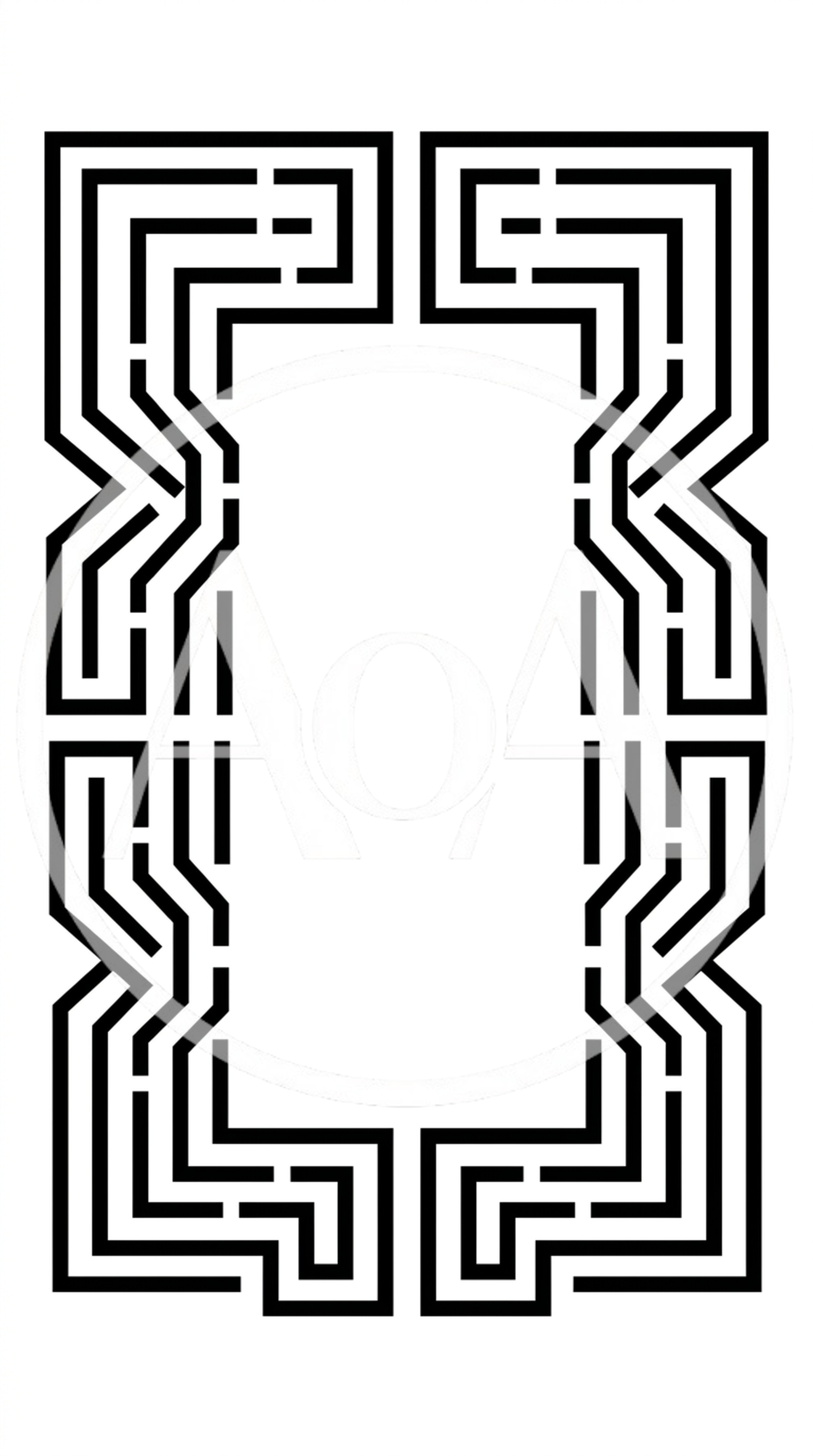 Symmetrical Geometric Maze Pattern Design