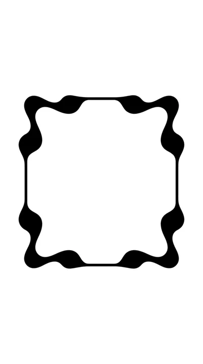 Abstract Black Wavy Square Frame Design