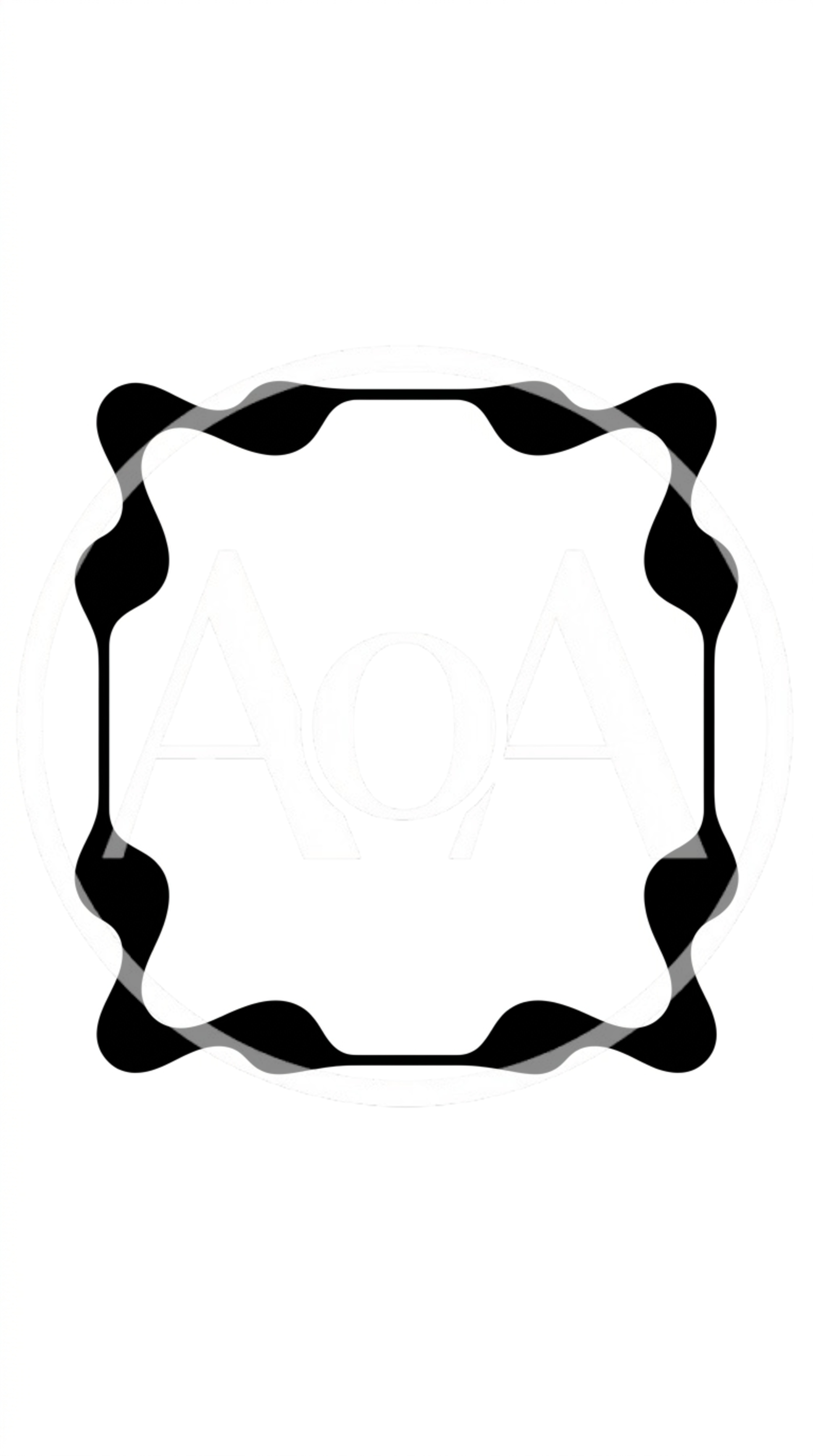 Abstract Black Wavy Square Frame Design