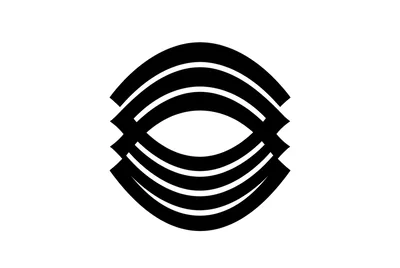 Minimalist Black And White Abstract Geometric Symbol