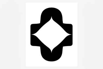 Minimalist Black And White Geometric Cross Symbol