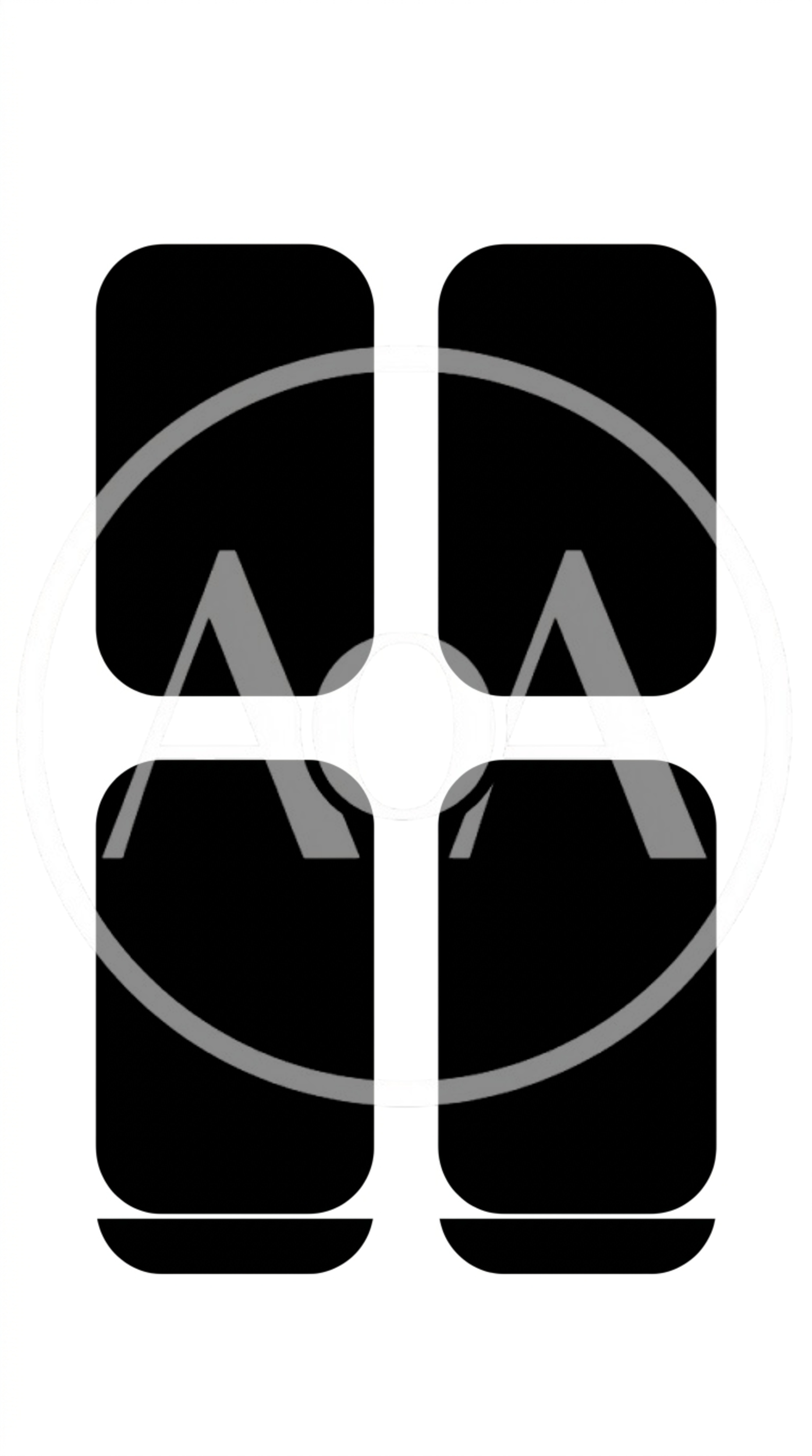 Minimalist Four Rounded Rectangular Shapes Icon
