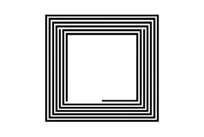 Abstract Square Spiral Line Pattern Graphic
