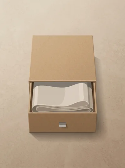 Open Cardboard Drawer Box With Fabric Accessory