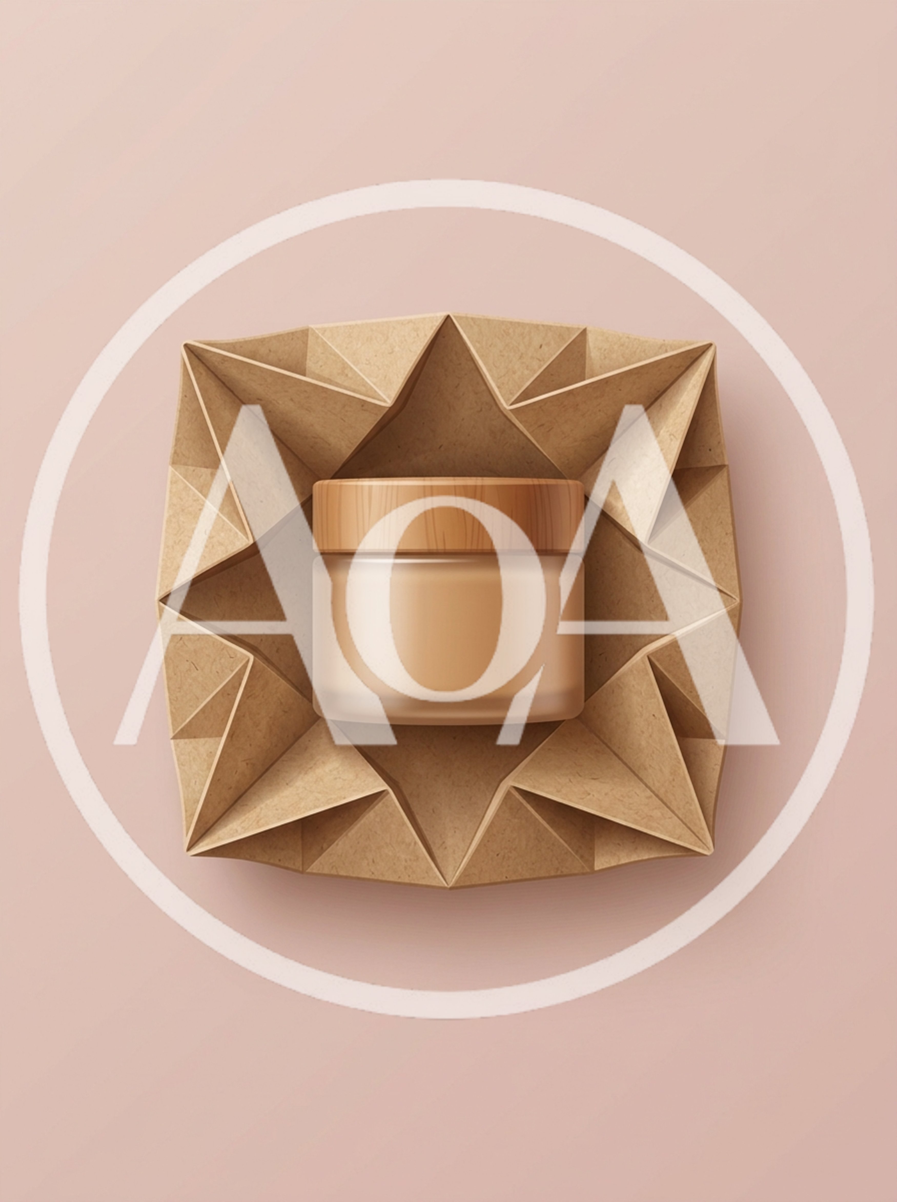 Cosmetic Cream Jar in Origami Paper Packaging
