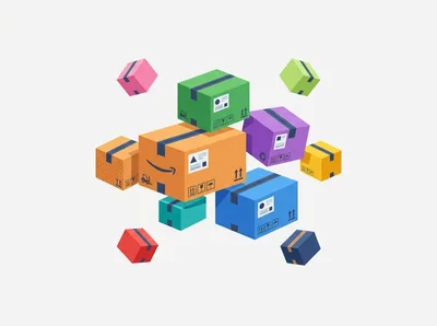 Floating Colorful Cardboard Delivery Boxes