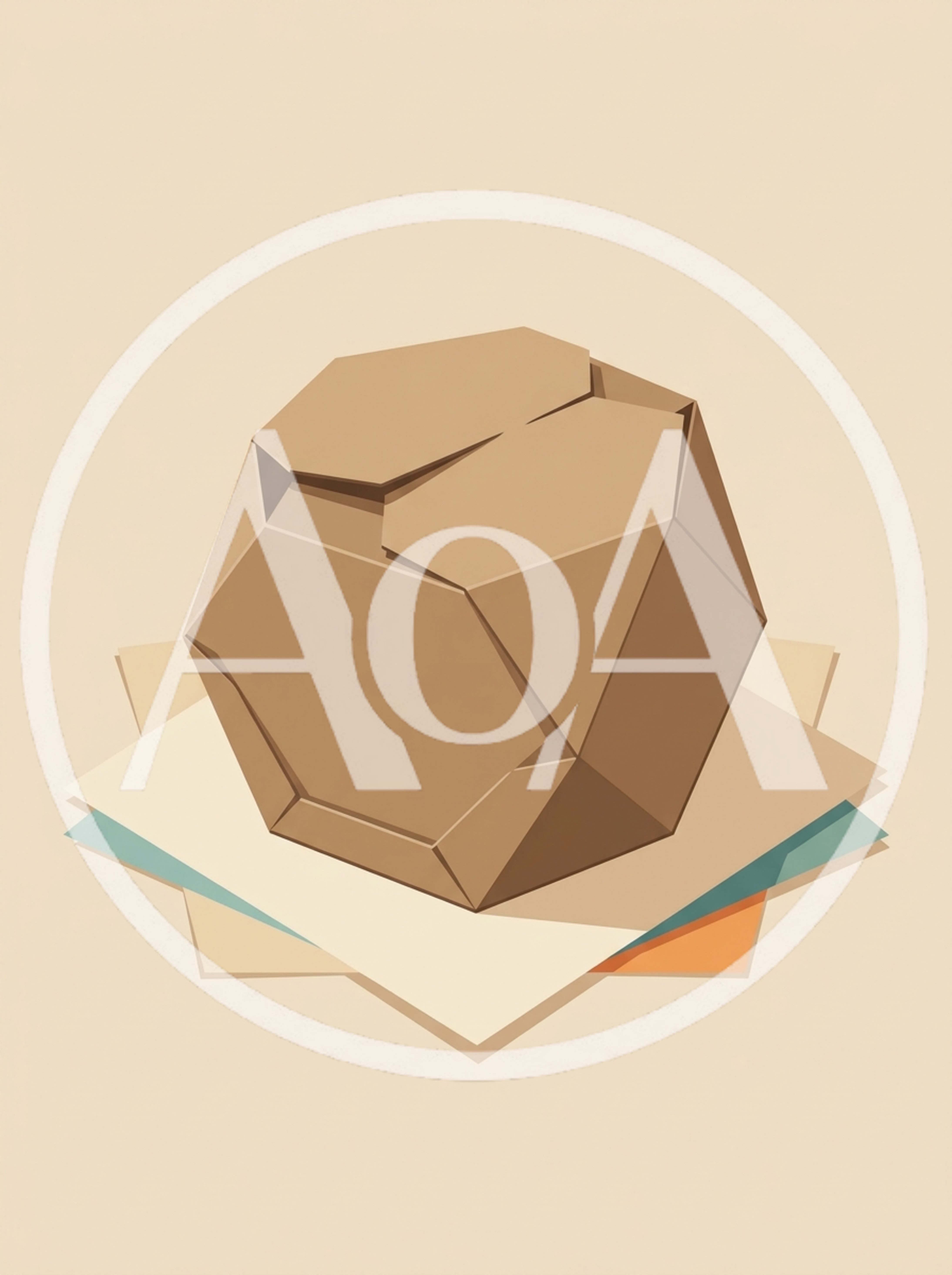 Origami Paper Polyhedron Resting On Stacked Sheets
