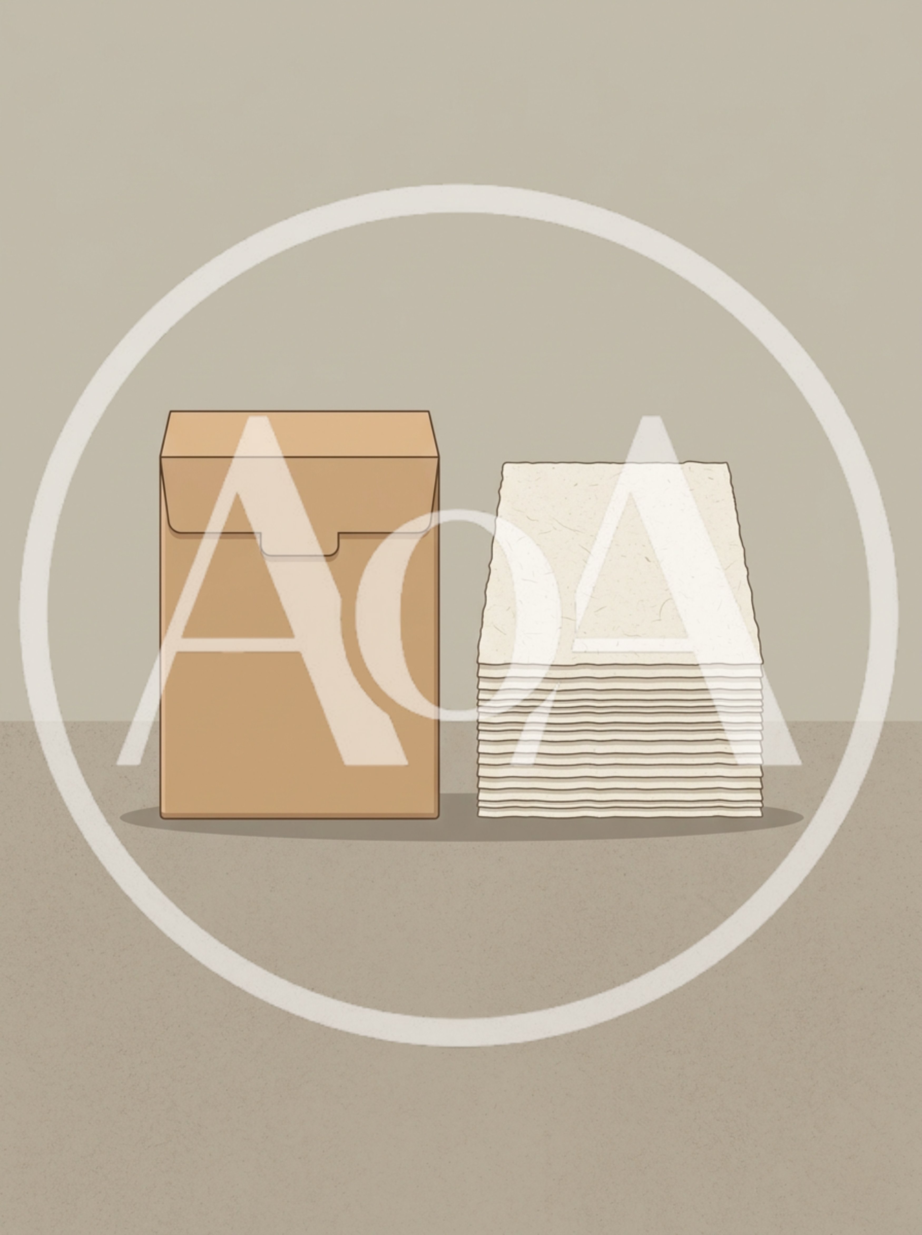 Cardboard Box And Stack Of Paper Sheets