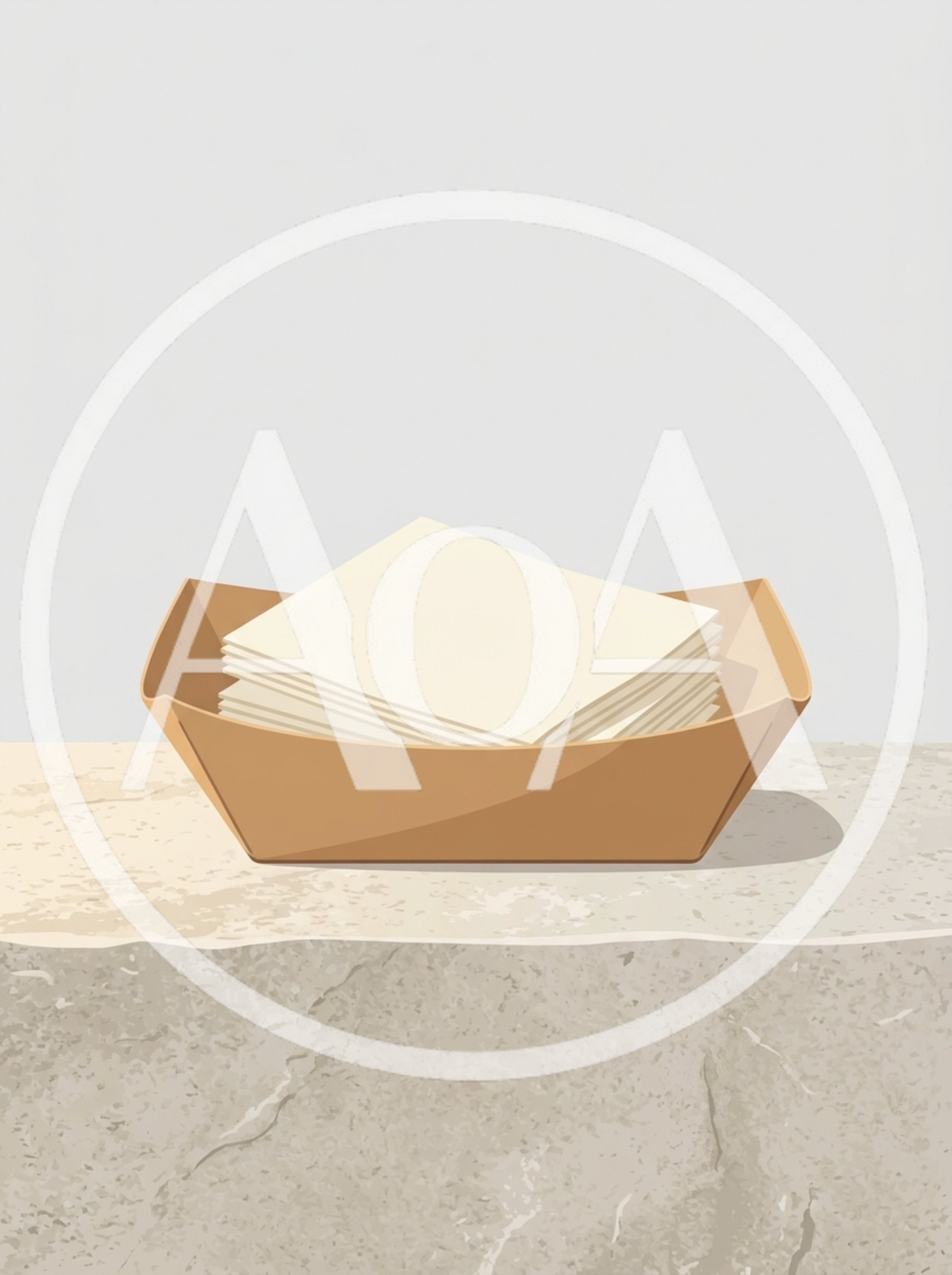 Stack Of Blank Paper In A Cardboard Tray