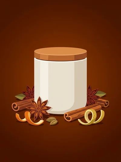 Spiced Ingredient Jar With Cinnamon And Star Anise