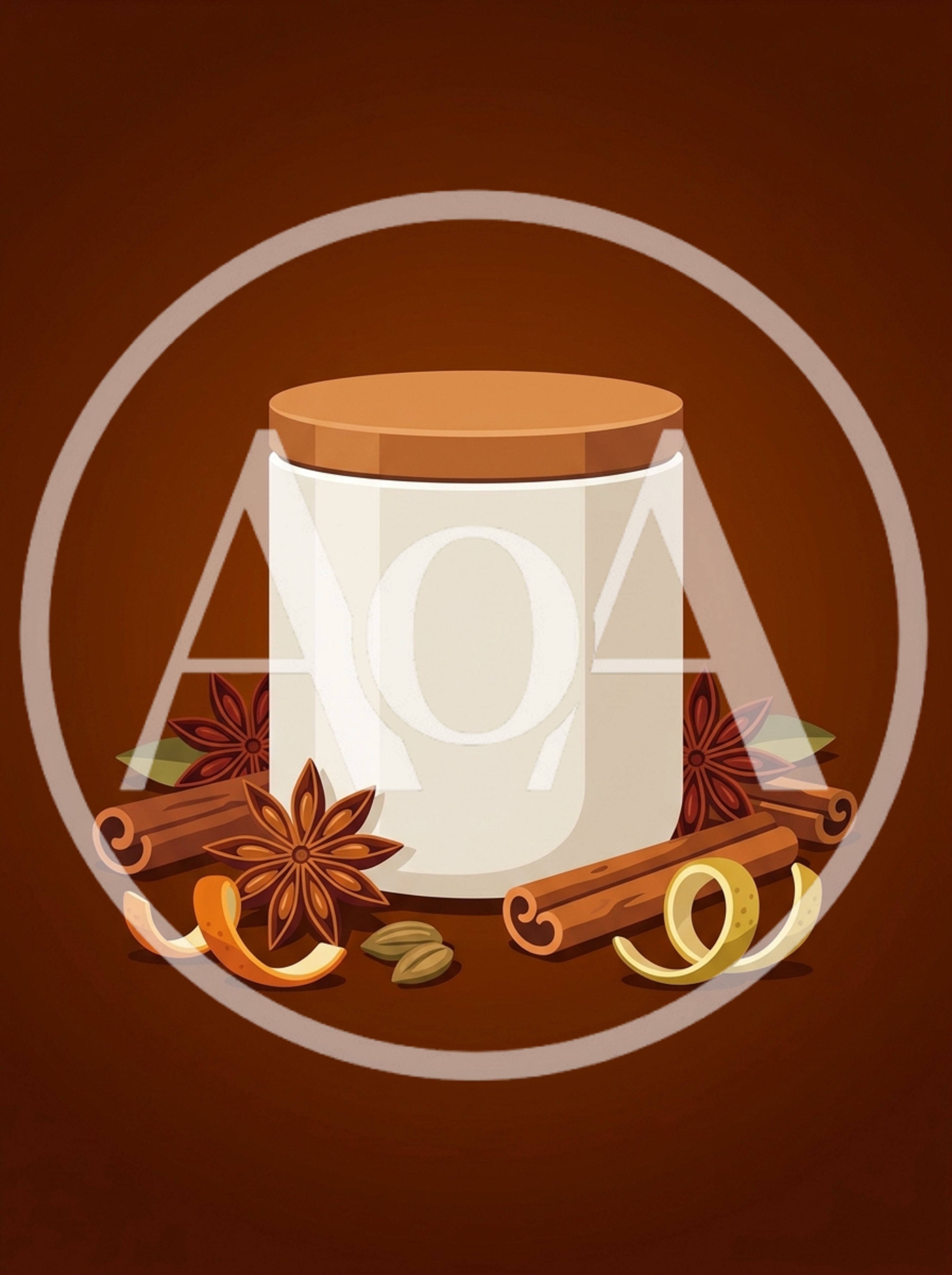 Spiced Ingredient Jar With Cinnamon And Star Anise
