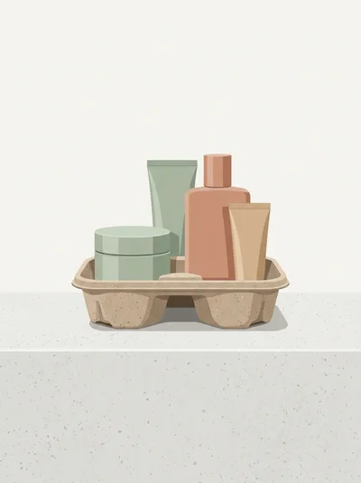 Skincare Products In Sustainable Pulp Tray