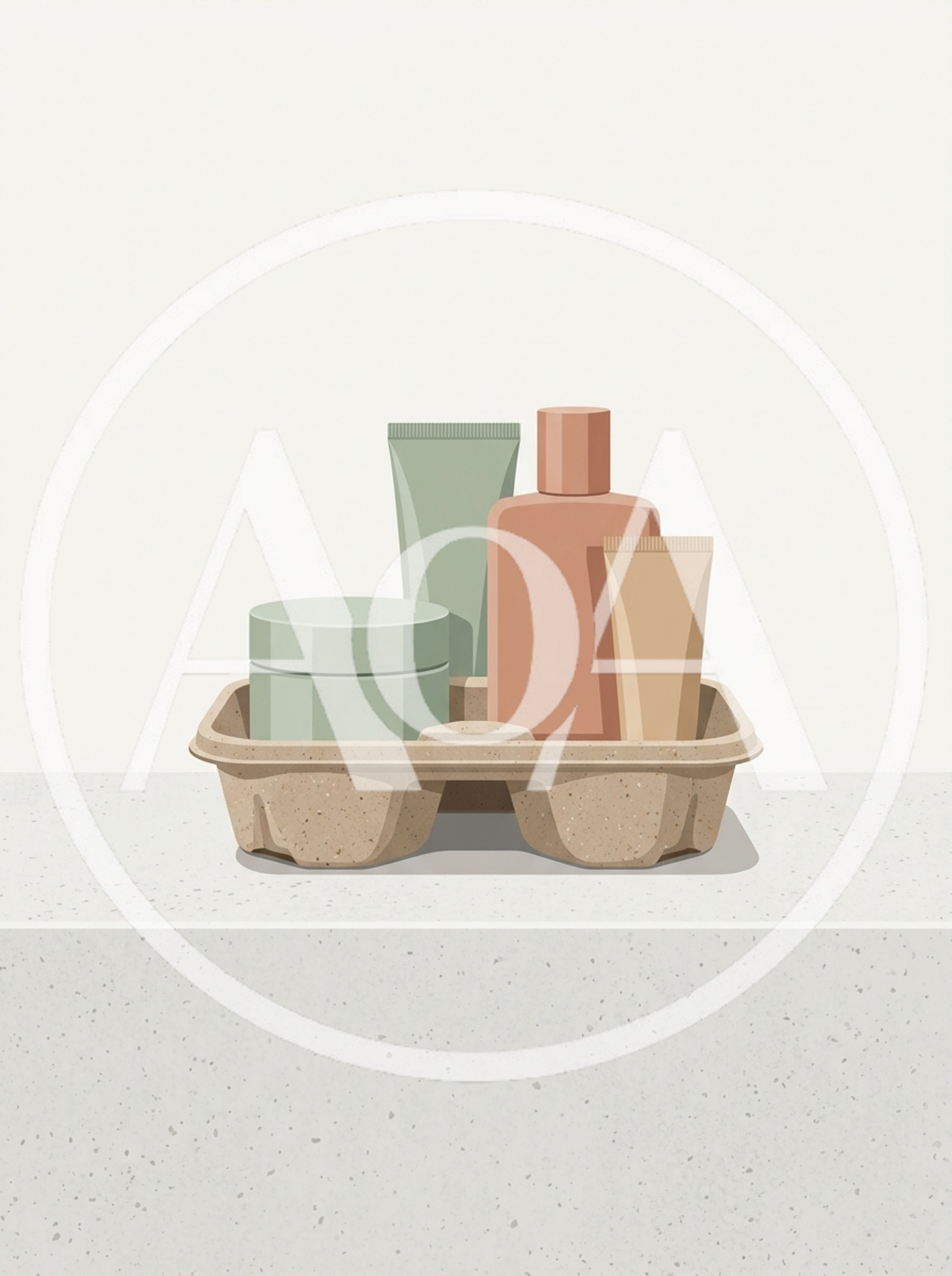 Skincare Products In Sustainable Pulp Tray